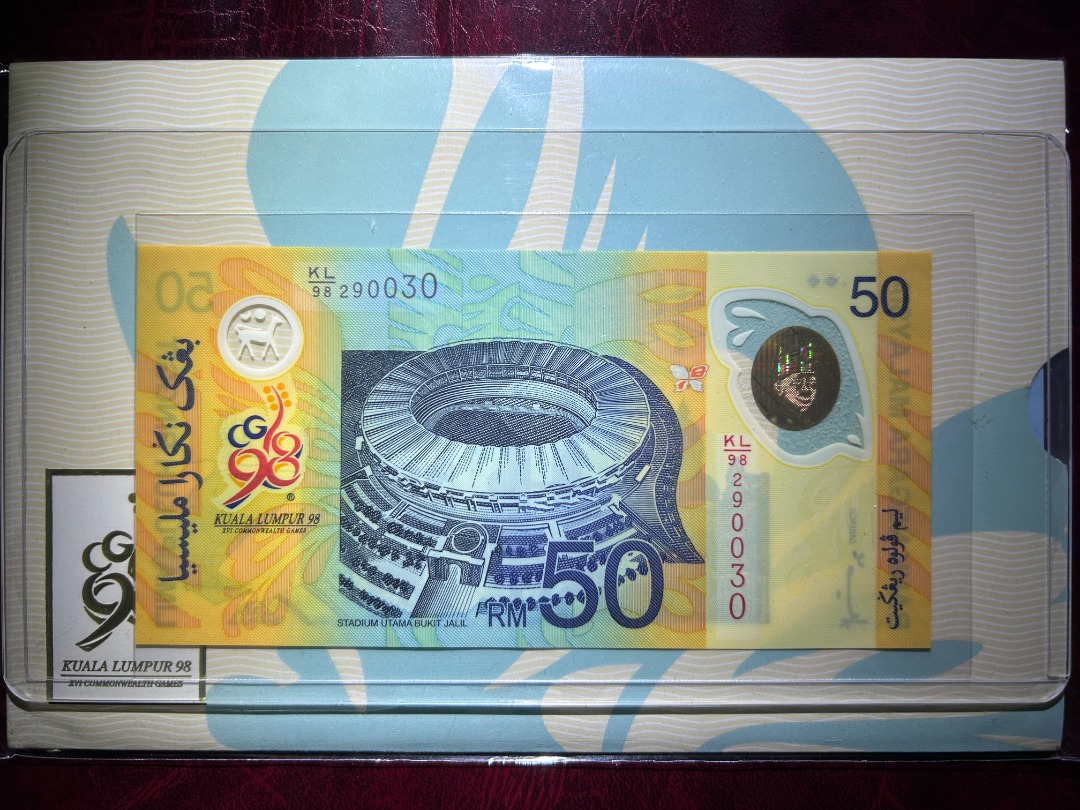 rm50 sukom kl/98 xvi 1998 commonwealth games 16th lima puluh 50 ringgit ...