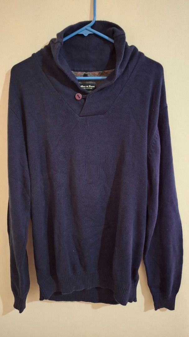 Tailor & Son Shawl-collar Knit Sweater (Category: Coats, Jackets and Outerwear) located in Baguio. Submitted by declutter_scarlet (Listing ID 1382203458, Image 1). Description: Size XL All measurements are approximate. Free shipping Location: Baguio City DM me for more info Check out my profile for more listings.