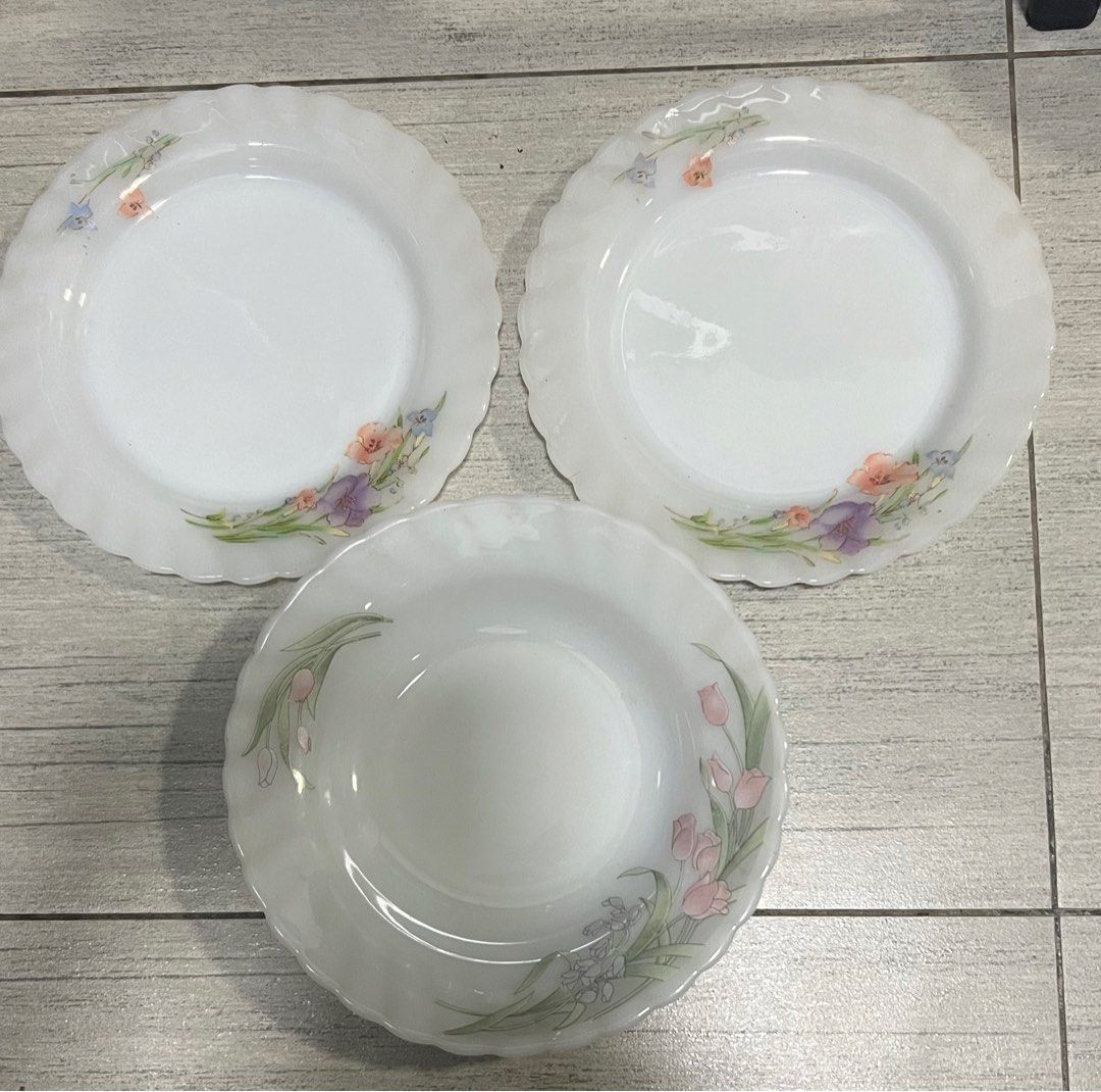 Vintage Floral Plate Set of 3pcs