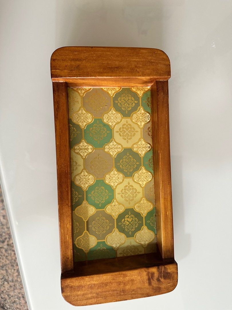 Wooden Decorative Tray with Patterned Interior65075491902210111