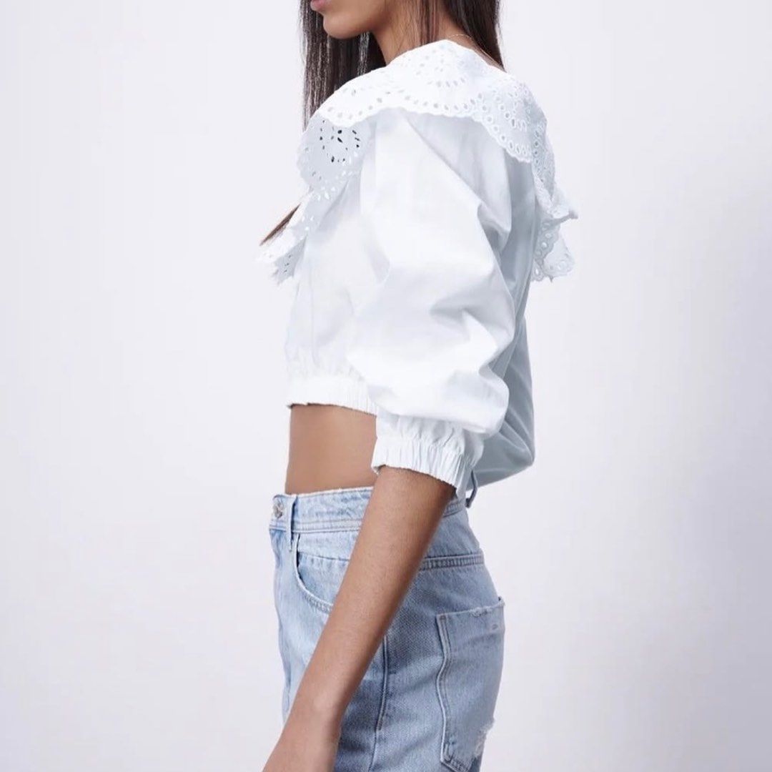 Zara White Top (Category: Blouses) located in Manila. Submitted by neveroverdressed (Listing ID 1382173101, Image 2). Description: - no when worn pic - rfs: decluttering.