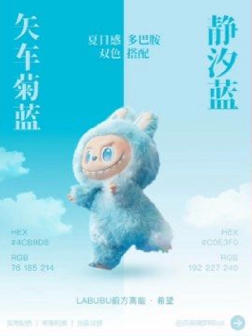 前方高能3.0 / 藍色希望Hope / 拉布布labubu拆袋確認款泡泡瑪特