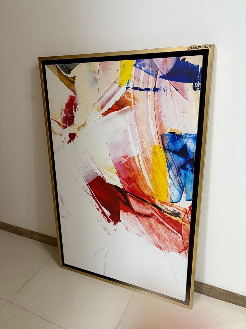 Abstract Art Painting with Gold Frame