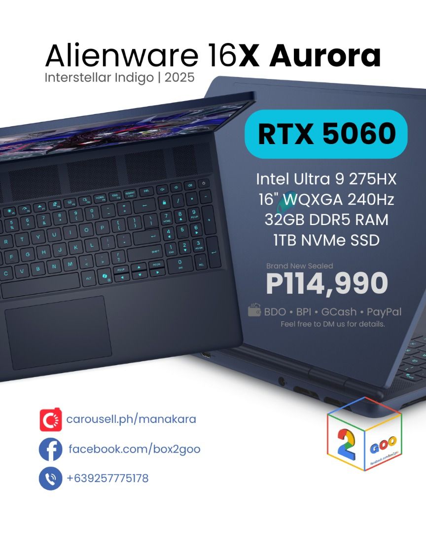 Alienware 16X Aurora | Ultra 9 275HX | RTX 5060 | 32GB RAM | 1TB SSD ...