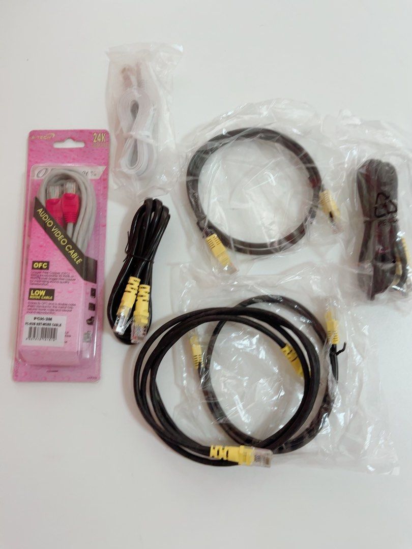 Assorted Network and Audio/Video Cables63223792386690111