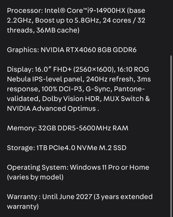 ASUS ROG Strix G16 Gaming Laptop - RTX 406063165661242881114