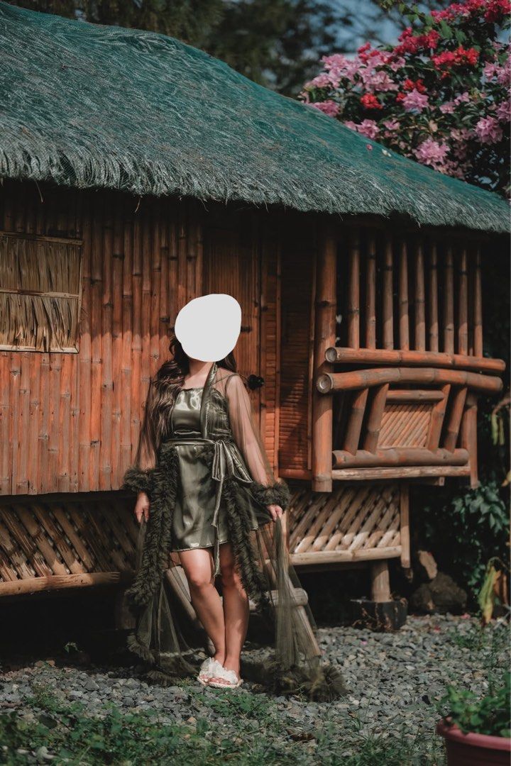 Bridal Robe Army Green (Category: Coats, Jackets and Outerwear) located in San Pedro. Submitted by ajdeclutter (Listing ID 1382310415, Image 1). Description: Used once at my wedding. Long train, soft tulle, with raffles. Inner dress can fit up to XL.