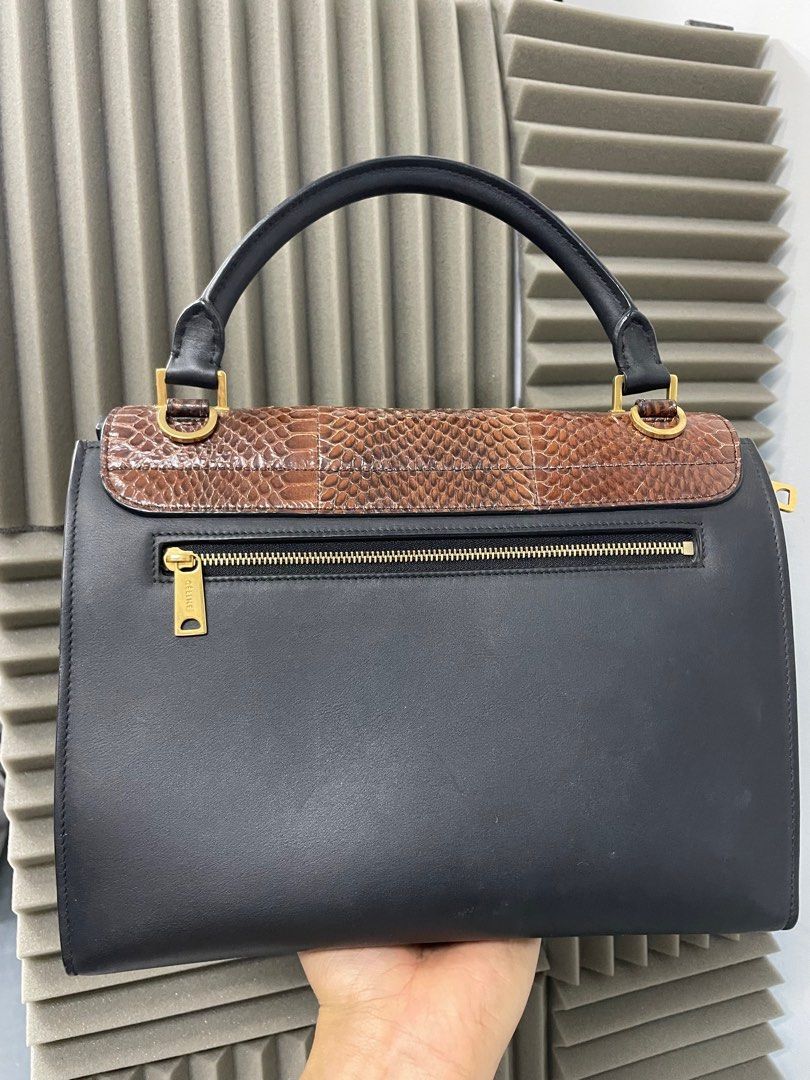 CELINE Trapeze Small Python Tricolor Leather Bag (Category: Luxury Bags & Wallets) located in Manila. Submitted by luxemax_09 (Listing ID 1382426220, Image 3). Description: .