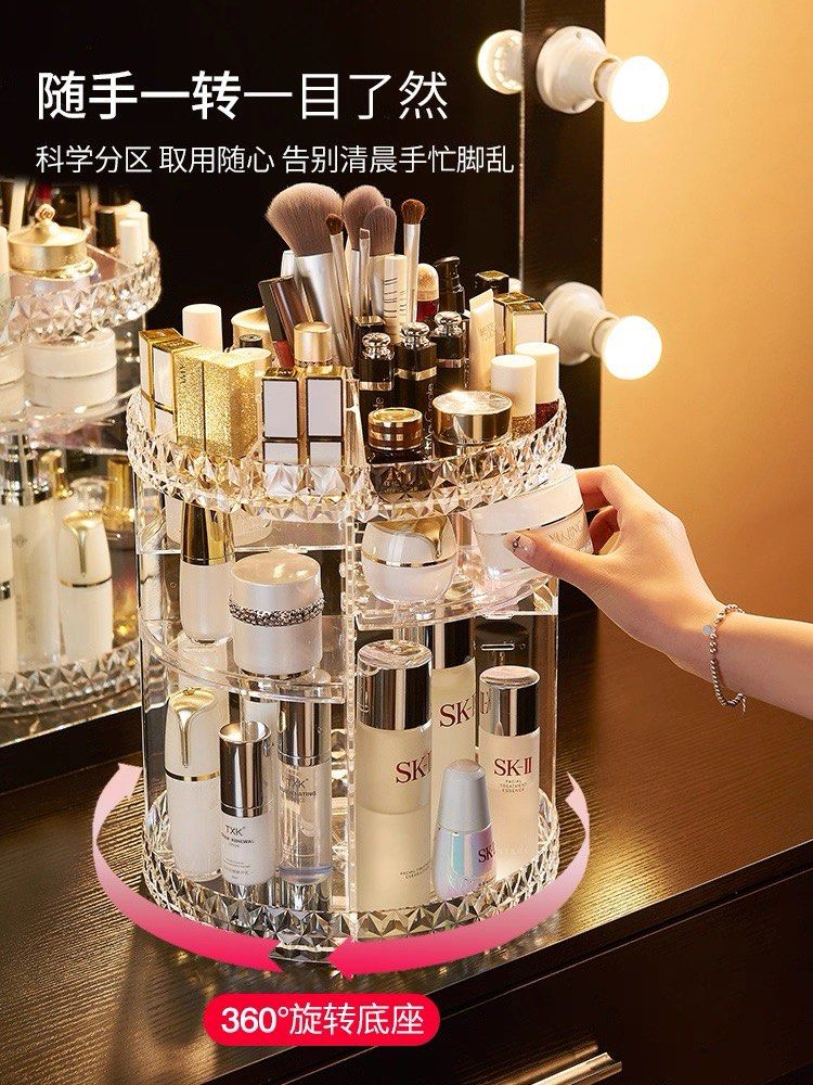 Clear Rotating Cosmetic Organizer