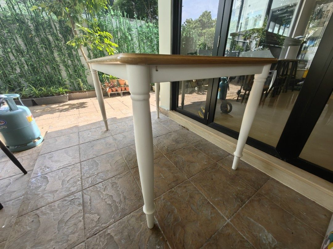 Dining Table (Category: Tables & Sets) located in Singapore. Submitted by contactlib52322 (Listing ID 1376509553, Image 3). Description: Length by breadth, 1 .3m by 0.8m. Good condition, only dining table. No chairs. Flexible collection time at Hougang..