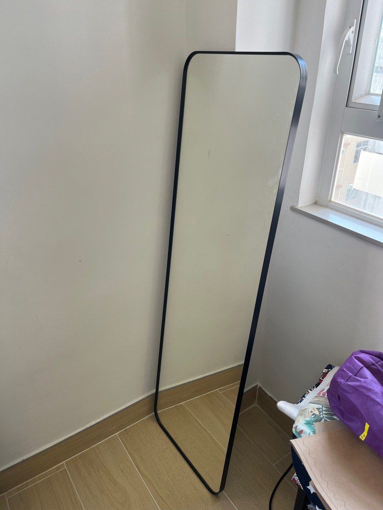 ikea 全身 鏡 木框 IKEA 黑框全身鏡, 傢俬 家居, 家居裝飾, 鏡-