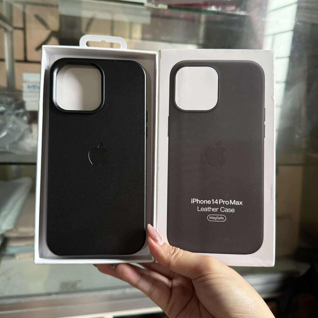 iPhone 14 Pro Max Magsafe Leather with Case Animation🆕 (Category: Cases & Sleeves) located in Manila. Submitted by camilleirlzd29 (Listing ID 1382424347, Image 2). Description: iPhone 14 Pro Max Magsafe Leather with Case Animation🆕 - leather case - magsafe ready with case animation - wireless charging - magnetic case - also available for iP14 & 14Pro - Colors: Black, Taupe Brown, Golden Brown, Blue & Elderberry.