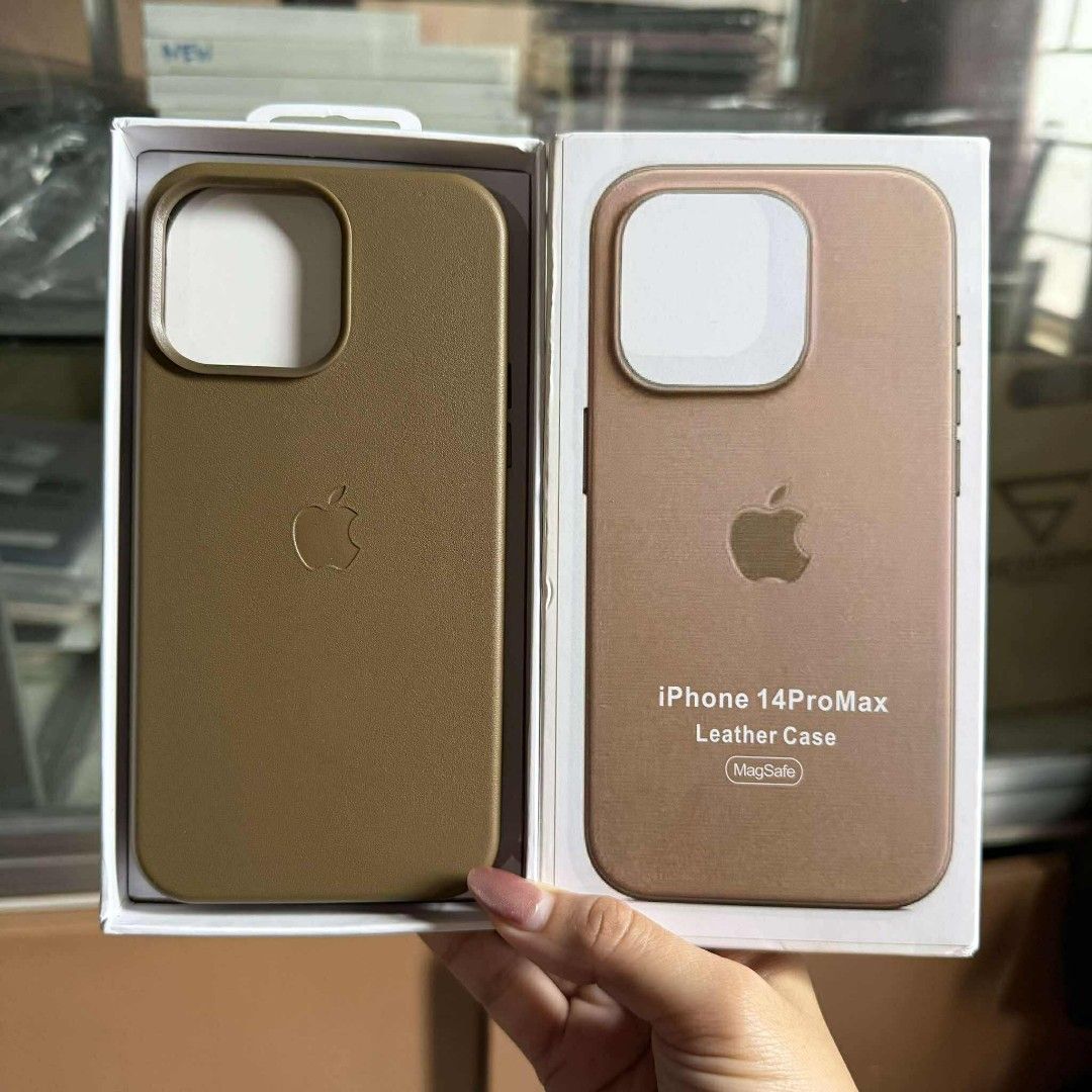 iPhone 14 Pro Max Magsafe Leather with Case Animation🆕 (Category: Cases & Sleeves) located in Manila. Submitted by camilleirlzd29 (Listing ID 1382424347, Image 1). Description: iPhone 14 Pro Max Magsafe Leather with Case Animation🆕 - leather case - magsafe ready with case animation - wireless charging - magnetic case - also available for iP14 & 14Pro - Colors: Black, Taupe Brown, Golden Brown, Blue & Elderberry.