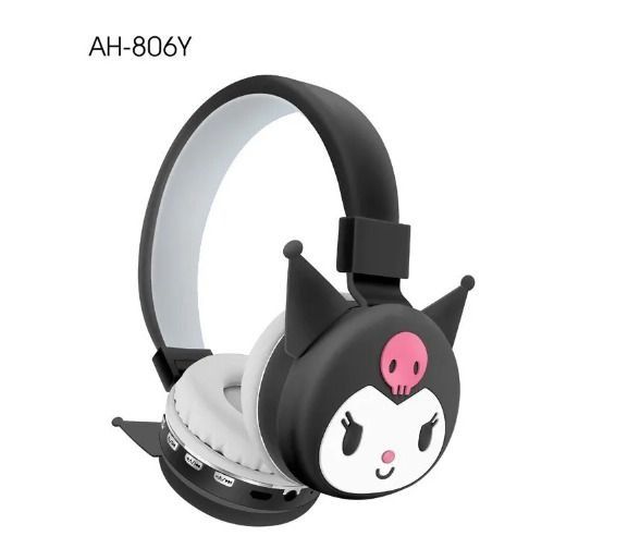 KUROMI Headsets Cute Cartoon Bluetooth Headsets Mobile Phone Computer Music Stereo Headsets Boy Gift63148621581569112