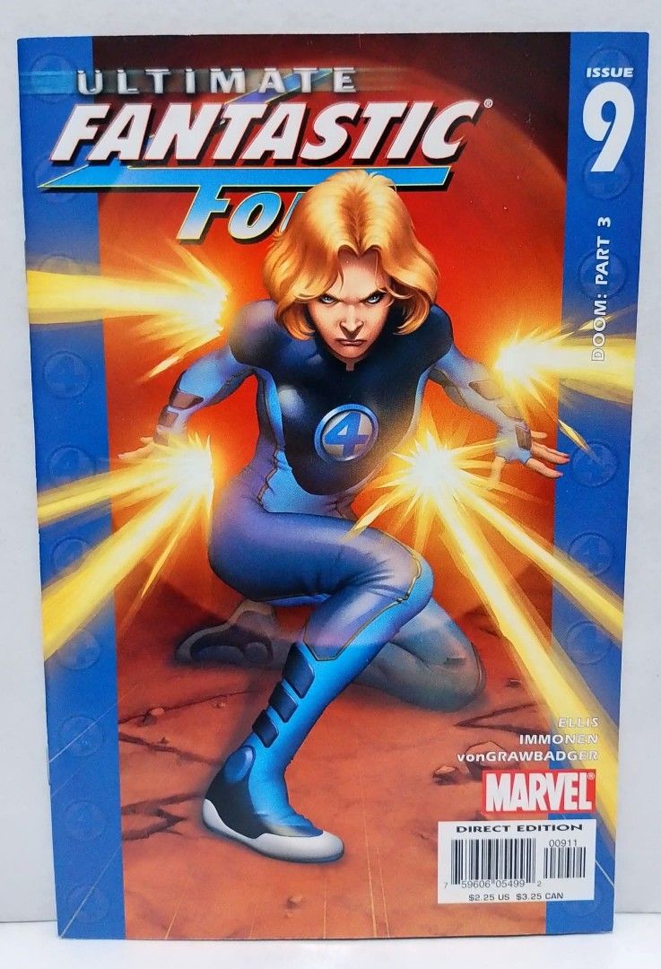 Marvel Comics Ultimate Fantastic 4 Issue 9 Doom: Part 3 Direct Edition (Category: Comics & Manga) located in Binan City. Submitted by elf.0000 (Listing ID 1382446821, Image 1). Description: Marvel Comics Ultimate Fantastic 4 Issue 9 Doom: Part 3 Direct Edition With bag and board Good condition Please manage your expectations as the item is preloved Not recommended for mint collectors Payment via gcash or maya Shipping via J&t or lalamove at buyer