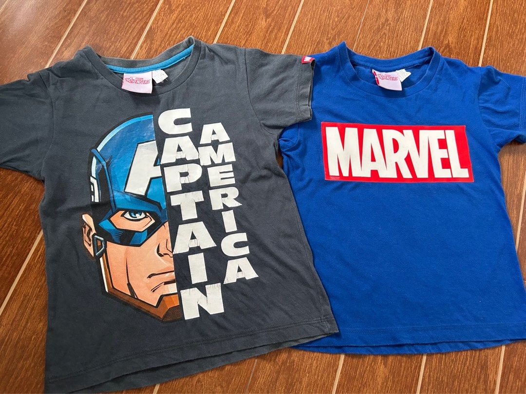Marvel Shirts Bundle (Category: Babies & Kids Fashion) located in Lipa City. Submitted by bituinpreloved (Listing ID 1382348718, Image 1). Description: 2pieces Marvel Avengers Shirt can fit up to 4yo.
