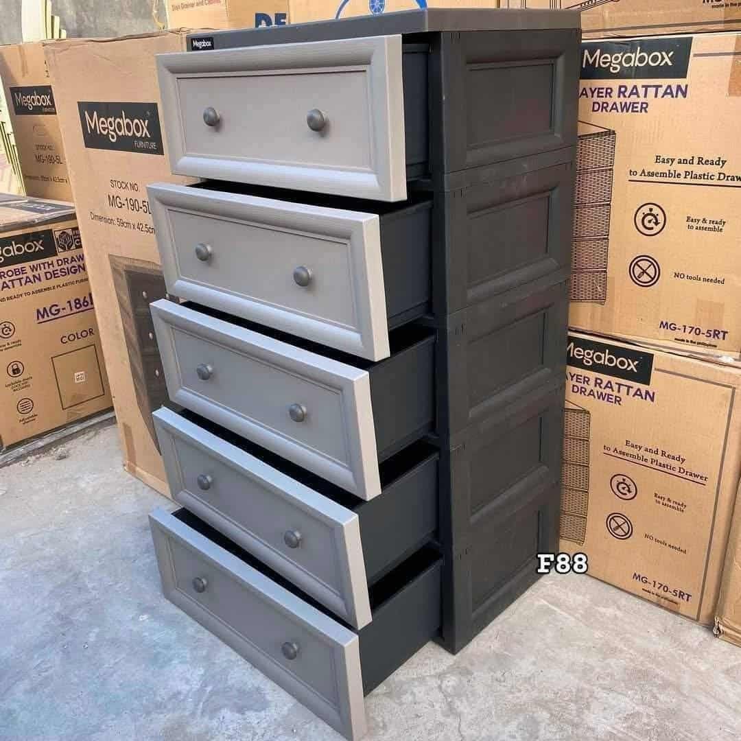 MegaBox Drawer 5 Layer (Category: Shelves, Cabinets & Racks) located in Manila. Submitted by redonline (Listing ID 1382304720, Image 2). Description: Megabox 5 layer Drawer ₱2450 ON HAND BRAND NEW Mode of Payment: Gcash,COD Same day delivery + Delivery Fee.