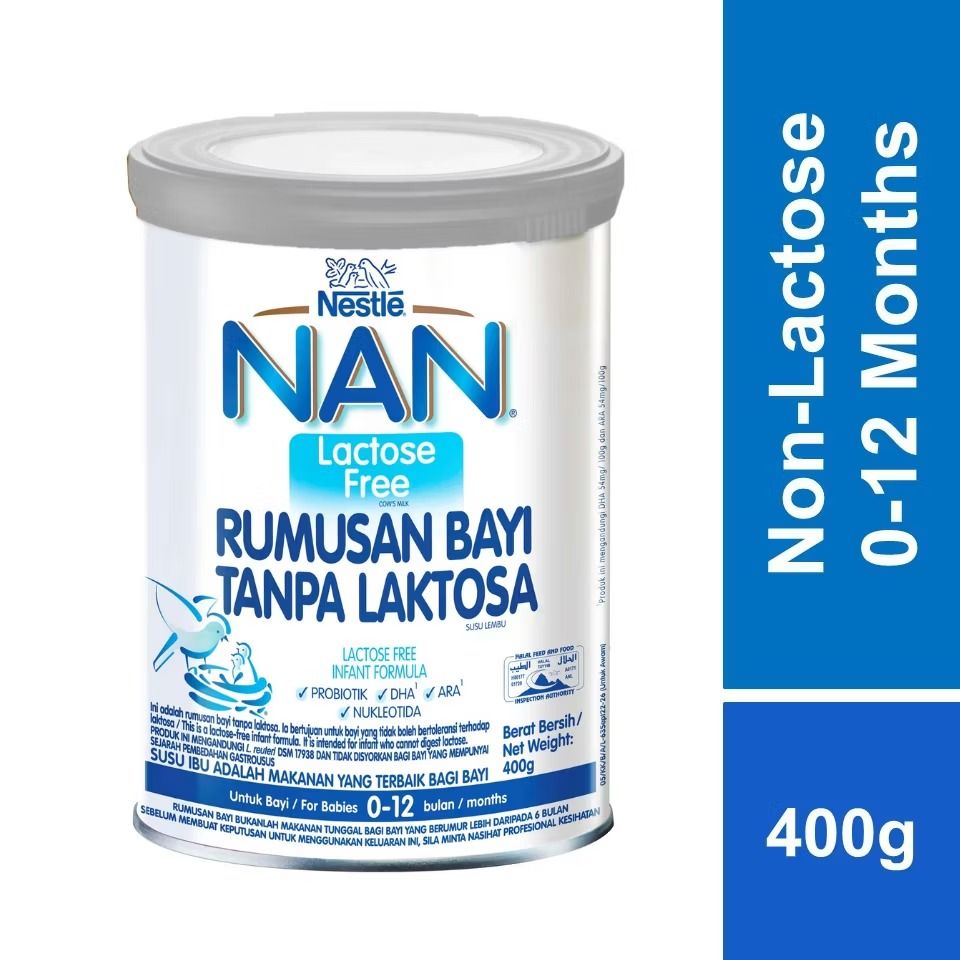 NAN Lactose Free Milk 0-12 months (Category: Breastfeeding & Bottle Feeding) located in Kuala Lumpur. Submitted by snadiar (Listing ID 1382385726, Image 1). Description: Expired June 2026 New - 400g.