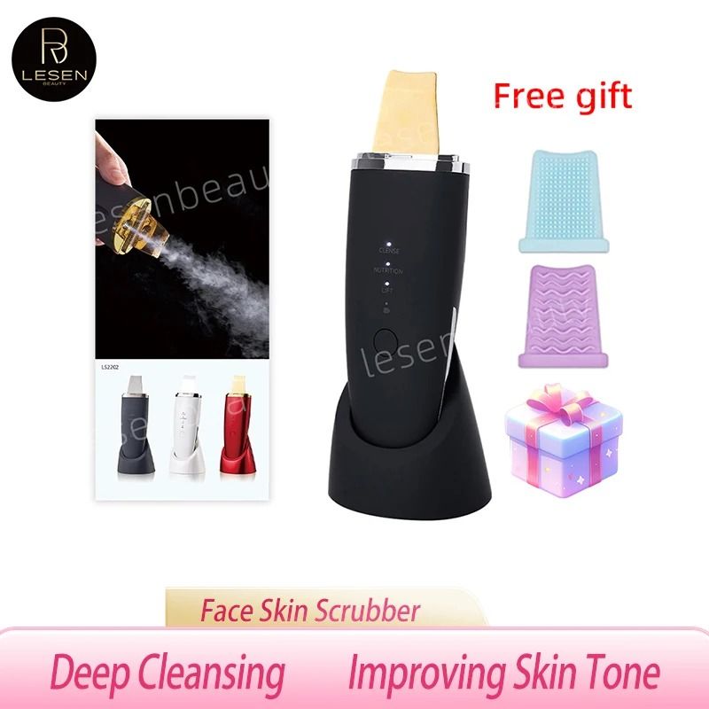 New Ultrasonic Skin Scrubber Vibration Face Spatula Blackhead Remover