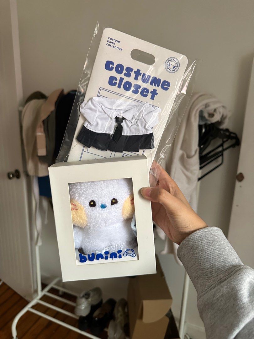 NewJeans Bunini (white) and school uniform (Category: Babies & Kids Fashion) located in La Trinidad. Submitted by surfsedge (Listing ID 1382389068, Image 1). Description: Bought in Line Store Korea Price breakdown Bunini ₱850 Uniform ₱550.