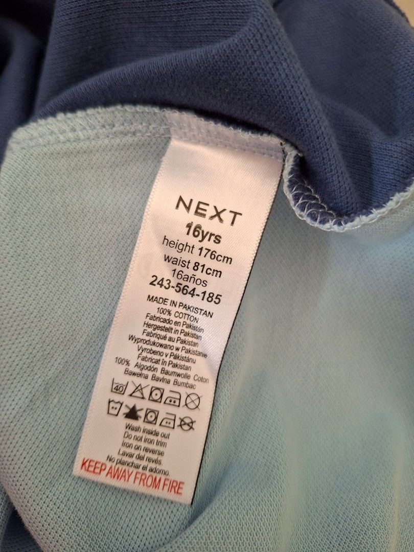 NEXT dondon father & son - polo shirt colorblock (preloved) (Category: Babies & Kids Fashion) located in Shah Alam. Submitted by nhnys (Listing ID 1382378723, Image 2). Description: preloved brand NEXT size bapak tag 16y (up until L) condition - pakai 1x, like new size anak tag 8y condition - lightly used, ada stain sikit but barely noticeable can refer photos both for rm60 if loose : bapak rm40, anak rm30.