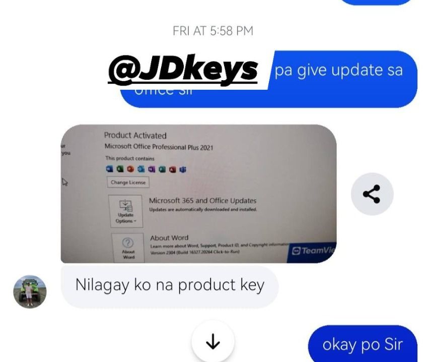 OFFICE 2021 PRO PLUS LIFETIME (Category: Office & Business Technology) located in Manila. Submitted by jhimdiaz12158 (Listing ID 1382403128, Image 2). Description: WE ALSO AVAILABLE MS OFFICE NO TO FAKE MS OFFICE POSSIBLE IT WILL CORRUPT YOUR FILES OR ANY SENSITIVE INFORMATION 💯LIFETIME💯 2016 = 800 2019 PRO PLUS = 1300K 2021 PRO PLUS = 1500K 💯LIFETIME BINDED ON MICROSOFT ACCOUNT💯 2016 = 2500k 2019 PRO PLUS = 3K 2021 PRO PLUS = 3500K 2024 HOME