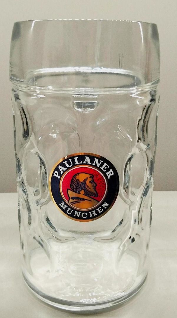 Paulaner Dimpled Isar Beer Mug - 1 Liter Mass Krug