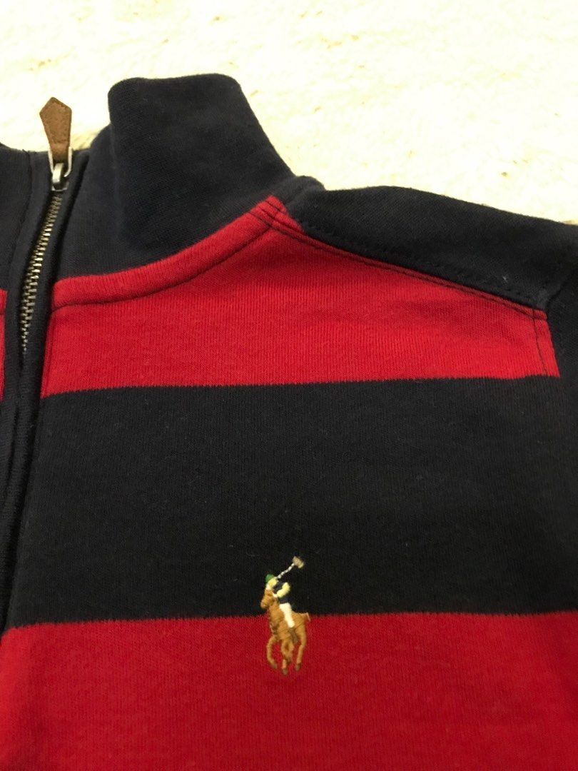 Polo Ralph Lauren Half zipper Kids (size S) (Category: Babies & Kids Fashion) located in Gelugor. Submitted by oldcotton_store (Listing ID 1382372157, Image 3). Description: Size S (boys) Measurement 14x20(inch) Good condition Made in Guatemala .