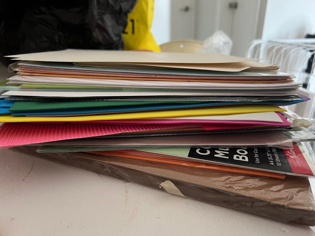 Random Craft Paper Bundle (Category: Craft Supplies & Tools) located in Tarlac. Submitted by shop.acloset (Listing ID 1382320495, Image 3). Description: A mix of foam paper, corrugated paper, brown kraft paper, and colored papers. Some are cutout already.