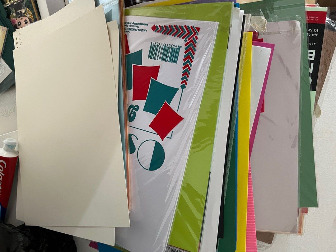 Random Craft Paper Bundle (Category: Craft Supplies & Tools) located in Tarlac. Submitted by shop.acloset (Listing ID 1382320495, Image 2). Description: A mix of foam paper, corrugated paper, brown kraft paper, and colored papers. Some are cutout already.