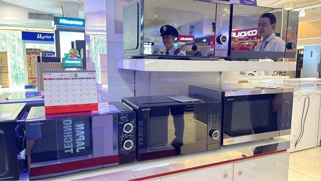 SHARP MICROWAVE OVEN (Category: Ovens & Toasters) located in Quezon City. Submitted by maryann5721 (Listing ID 1382396801, Image 2). Description: SHARP MICROWAVE OVEN R-2523fb-mb Srp 7,698 Cash 6,800 R-72f(b) /with grill Srp 6,698 Cash 6,100 R-32f (b) Srp 5,998 Cash 5,400 Inverter R-394p-st Srp 9,698 Cash 8,500 Manual R-61f 20liters \ with grill Srp 4,998 Cash 4,500 R-20f. 20 liters Srp 4,498 Cash 4,100 Brand new and sealed with warranty and rece
