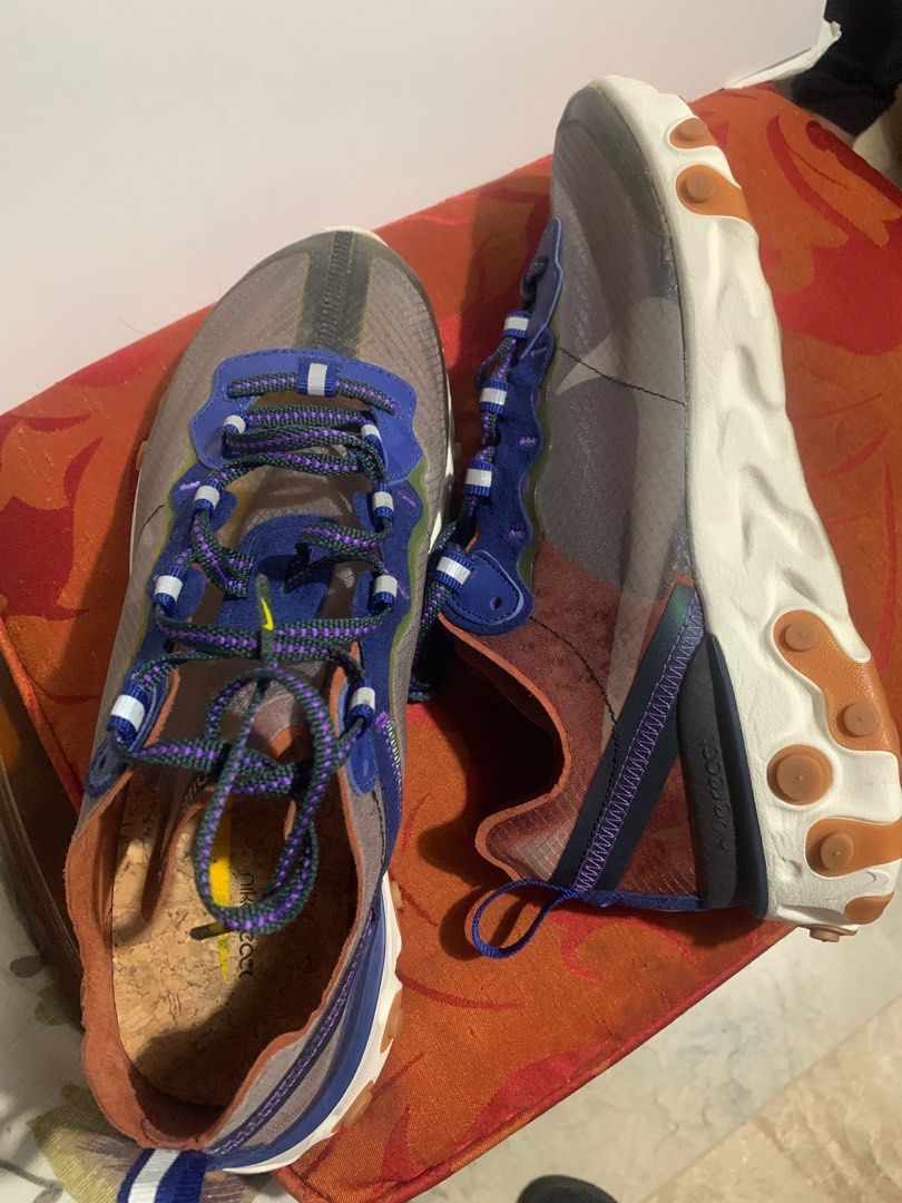 Slightly Used Nike React Element (Category: Sneakers) located in Bulacan. Submitted by rafaesarisari (Listing ID 1371942587, Image 1). Description: Size EU 42 Made in Vietnam Nike React Location QC Payment via GCASH or upon pick up.