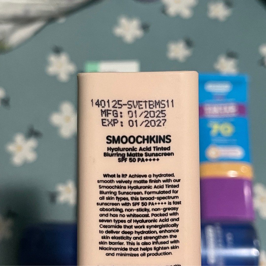 SMOOCHKINS SUNSCREEN FRESH SUNSCREEN HADA LABO TONER (Category: Face Care) located in Valenzuela. Submitted by cjdecluttersss (Listing ID 1382392039, Image 2). Description: SELLING AS SET • SMOOCHKINS TINTED SUNSCREEN - USED 2-3x • SMOOCHKINS AIRYFIT SUNSCREEN - BRANDNEW (1box), USED 2-3x (no box) • FRESH TINTED SUNSCREEN - USED 2-3x • HADA LABO BRIGHTENING LOTION BLUE - no expiry around 50% full RFS: Stick na po ako sa current simplified routine