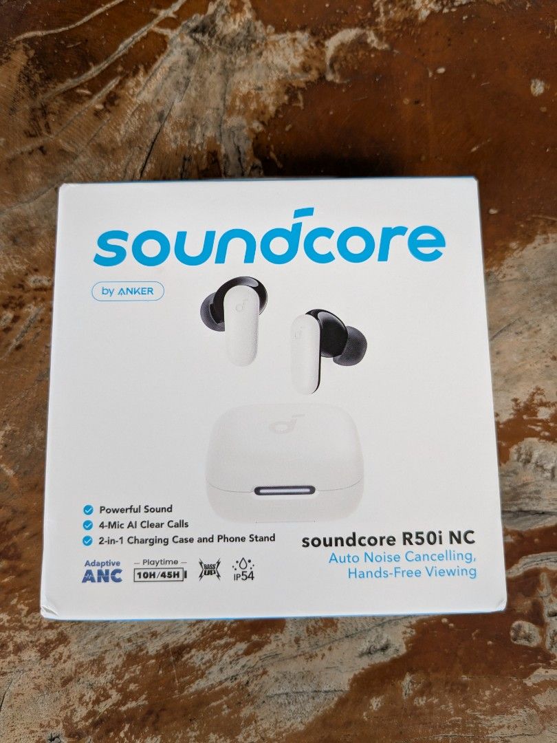 Soundcore R50I NC (Category: Earphones) located in Quezon City. Submitted by joewack (Listing ID 1382296309, Image 1). Description: Anker Soundcore R50i NC original brand new sealed loc Quezon City shipping Lalamove cod/Gcash/Maya.
