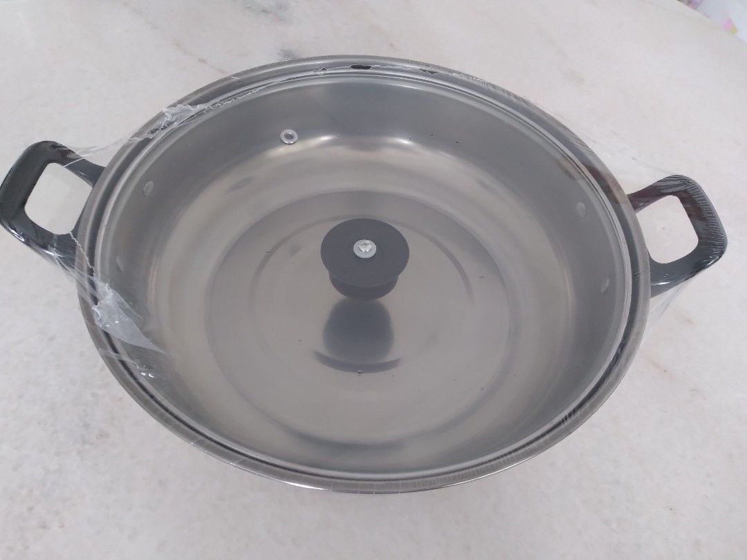 Steamboat Stainless Steel Pot with Glass Lid