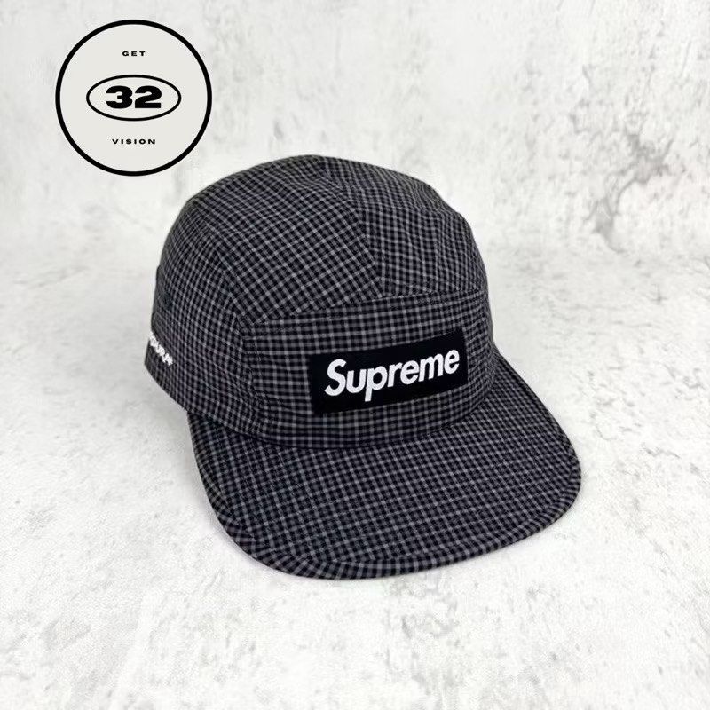 Supreme 25ss Cordura Plaid Camp Cap格子五分帽, 他的時尚, 手錶及
