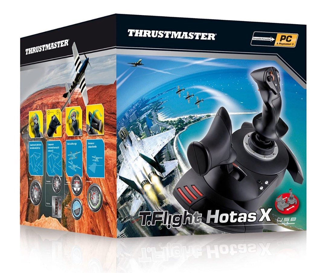Thrustmaster T-Flight Hotas X (Category: Controllers) located in Makati City. Submitted by affordableeleganceemporium (Listing ID 1382301106, Image 2). Description: 🎮 Thrustmaster T.Flight HOTAS X – Compact Flight Stick & Throttle Combo Step into immersive flight simulation with the T.Flight HOTAS X—a portable, high-value setup featuring a joystick and full-size detachable throttle, made for PC (and PS3 legacy support). Designed for budding pilo