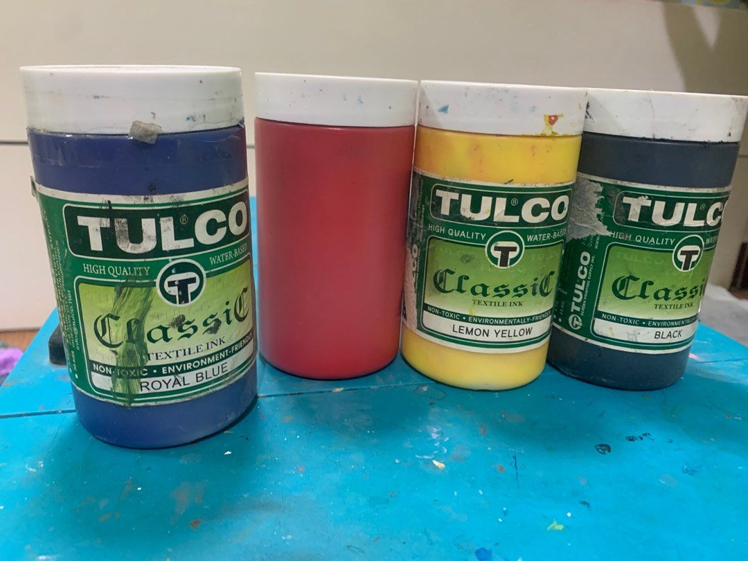 Tulco Textile Paints for Sale (Category: Craft Supplies & Tools) located in Las Pinas. Submitted by andsxart (Listing ID 1382402141, Image 1). Description: ✨take all for 300! ✨red, black, and blue are still plenty ✨yellow is half nalang MOP: Gcash or Bank transfer .