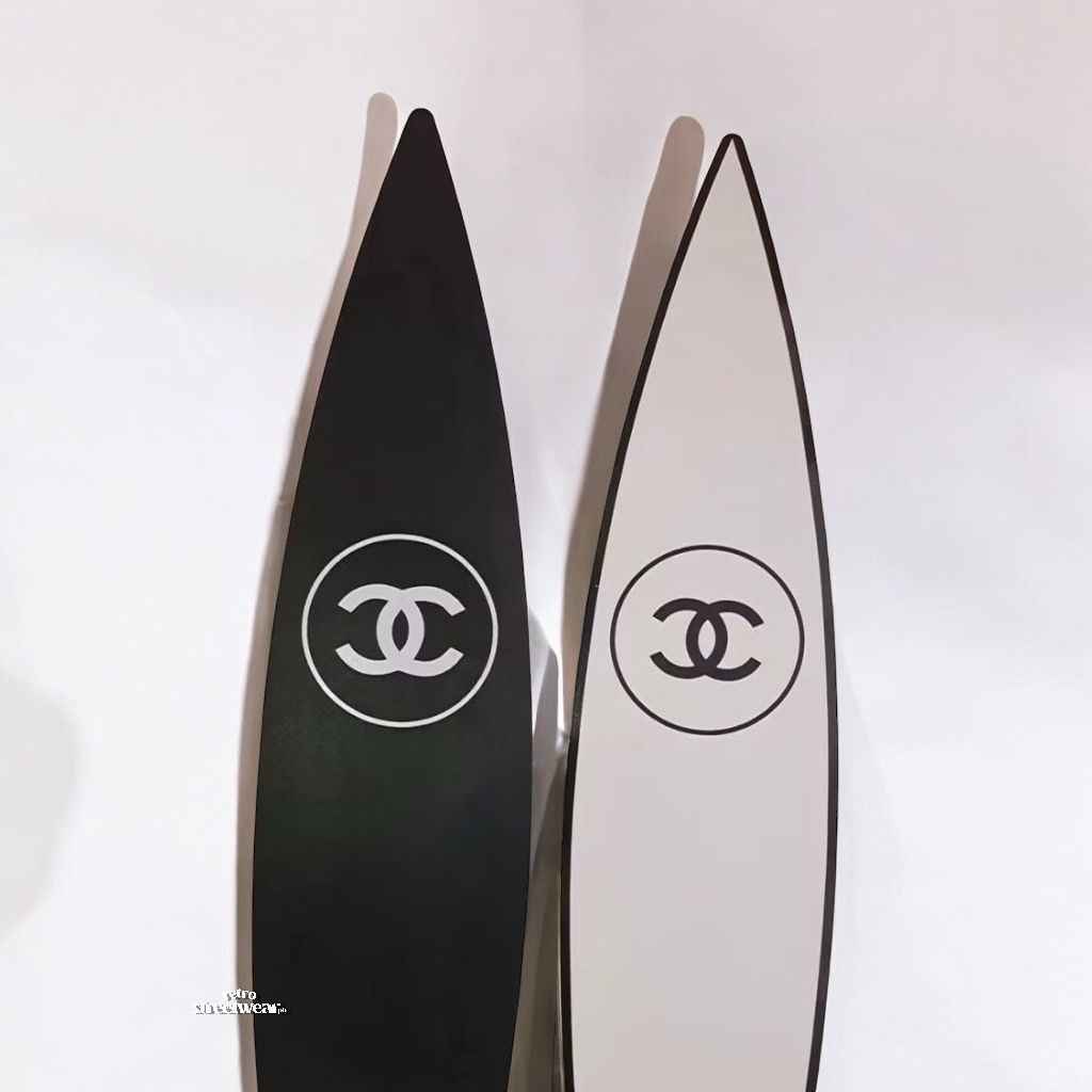 Vintage Chanel Surfboard Display (Category: Other Home Decor) located in Manila. Submitted by designerarchives.ph (Listing ID 1382377799, Image 2). Description: This one is made of fiberboard only so this is good for display only! - 50% dp is required - 10 days eta - Buyer will shoulder grab/lalamove/lbc.