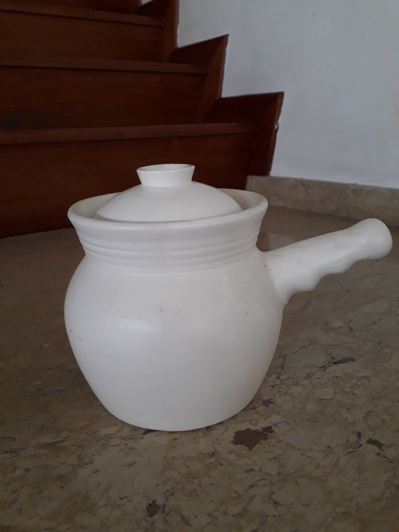 White Ceramic Pot with Lid