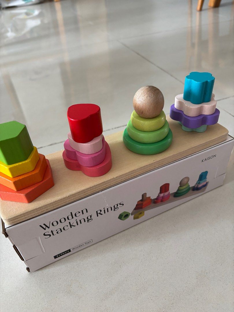 Wooden stacking rings, Babies & Kids, Infant Playtime on Carousell