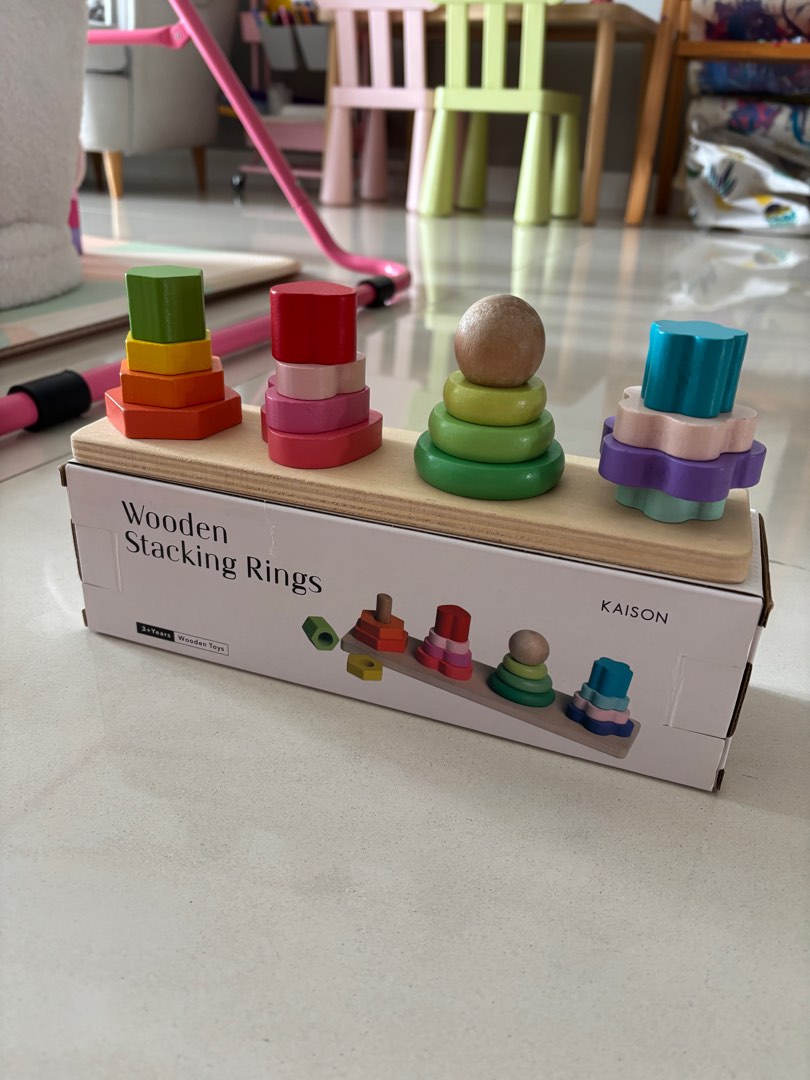 Wooden stacking rings, Babies & Kids, Infant Playtime on Carousell