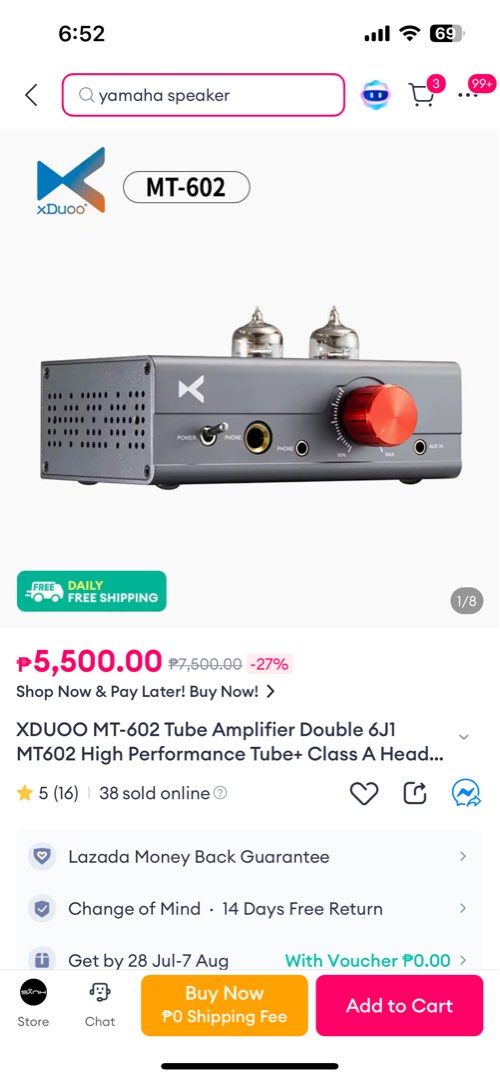 Xduoo mt-602 tube amplifier. (Category: Portable Audio Accessories) located in Tuguegarao City. Submitted by louistand-zhang (Listing ID 1382412641, Image 3). Description: Xduoo tube amplifier. Mt-602 Very good warm sound Very good comment from audio hooker With original box and powder cord. Terms of payment gcash. .