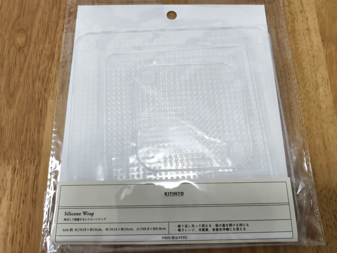 由 kk1997007117 (刊登 ID 1382518102，圖片 1) 提交，位於 苗栗縣 (Miaoli) 的 全新正品現貨 日本 3coins KITINTO 方型 保鮮膜 可重覆使用 大中小 3入 (類別：浴室、廚房用品配件)，說明：全新正品現貨 日本 3coins KITINTO 方型 保鮮膜 可重覆使用 大中小 3入 大 高19×寬19cm 中 高14×寬14cm 小 高9.8×寬9.8cm 可重覆使用。