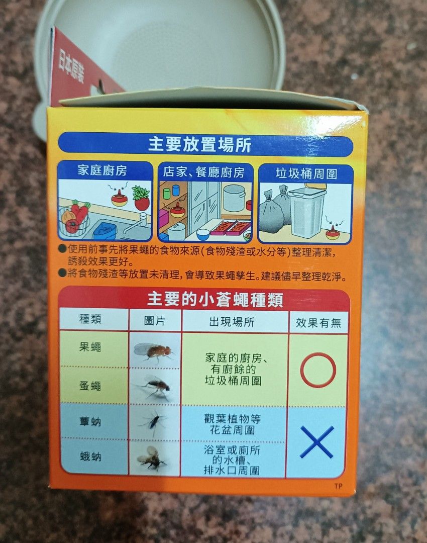 由 sellgroceries (刊登 ID 1382534175，圖片 3) 提交，位於 台中市 (Taichung) 的 果蠅誘捕劑 日本原裝 (類別：清潔工具)，說明：可郵寄36元。