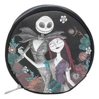 美國 DISNEY 怪誕城之夜 The Nightmare Before Christmas JACK 黑色皮革 圓形 收納袋64187036487170110