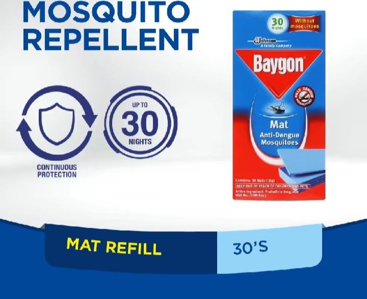 Baygon mosquito mats and plugs (Category: Insect Repellents) located in Quezon City. Submitted by queenbaby1819 (Listing ID 1382610542, Image 2). Description: take all price fixed price.just bought this and I suddenly remember I have a pet so I am not risking using this for my pets safety though proven effective for killing mosquitoes.2 plugs with 40 mats.