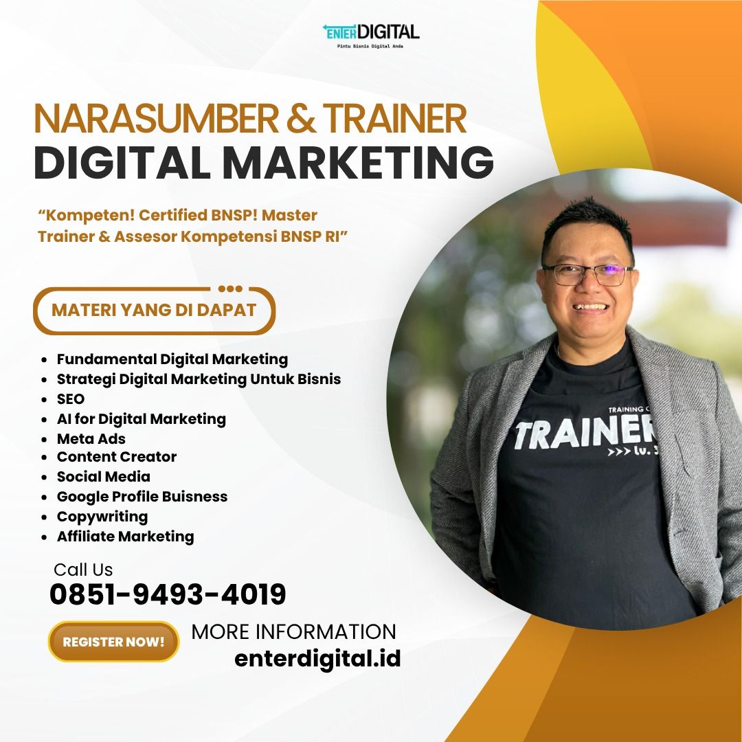 Biaya Narasumber Pelatihan Digital Marketing Buru Selatan (Kategori: Filateli) berada di Jakarta Barat. Dikirim oleh asyifaauli06808 (ID iklan 1382558683, Gambar 1). Deskripsi: Biaya Narasumber Pelatihan Digital Marketing Buru Selatan Jasa Narasumber Digital Marketing Profesional – Coach Hadi Priyotomo Butuh Narasumber Ahli Digital Marketing untuk Seminar, Workshop, atau Pelatihan Anda? Kenalkan: Coach Hadi Priyotomo – Narasumber Digital Marketin