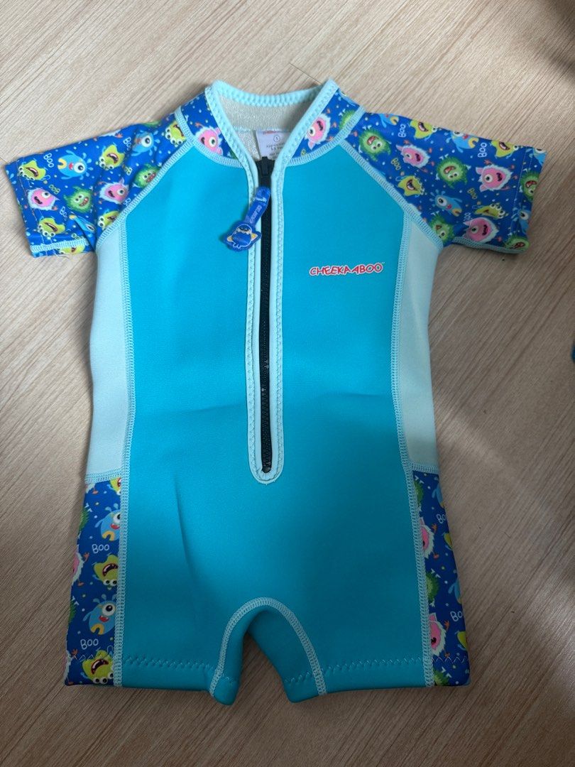 Cheekaboo Wobbie Toddler Thermal Swimsuit UPF50+ Blue Monster (Category: Babies & Kids Fashion) located in Petaling Jaya. Submitted by itsHeySELL (Listing ID 1382506036, Image 1). Description: can fit 2-3yrs old still looks very new, my son worn it twice only. as he doesn’t like to swim that time normal price we bought RM170.