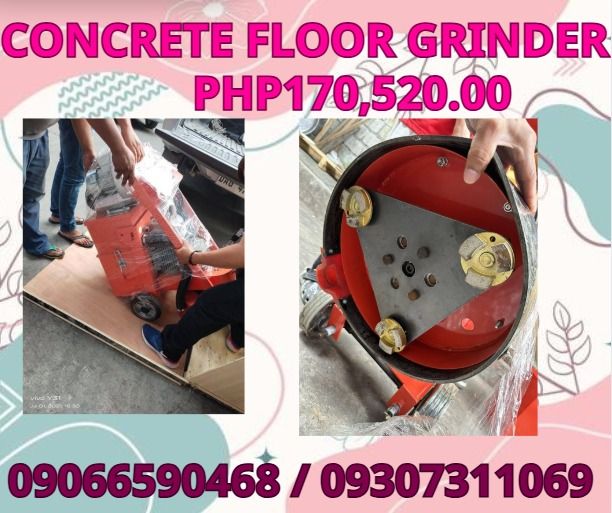 Floor grinder machine concrete floor grinder (Category: Construction Tools & Equipment) located in Caloocan City. Submitted by rochelleflores356-82603 (Listing ID 1382570749, Image 1). Description: 🔵 Weight: 130 KGS 286 LBS 🔵 Voltage: 220V, Single Phase 🔵 Power: 3 KW 4 HP 🔵 Levelling Depth: 1-3 mm 0.25-0.76 in 🔵 Cleaning Path: 380 mm 96.4 in 🔵 Dust Collection Power: 0.75 KW 1 HP 🔵 Dust Collection Capacity: 17 L 3.74 Gal 🔵 Dust Collection 